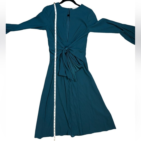 Tome Teal Tie Waist Keyhole Midi Dress Size 2 - Picture 12 of 13